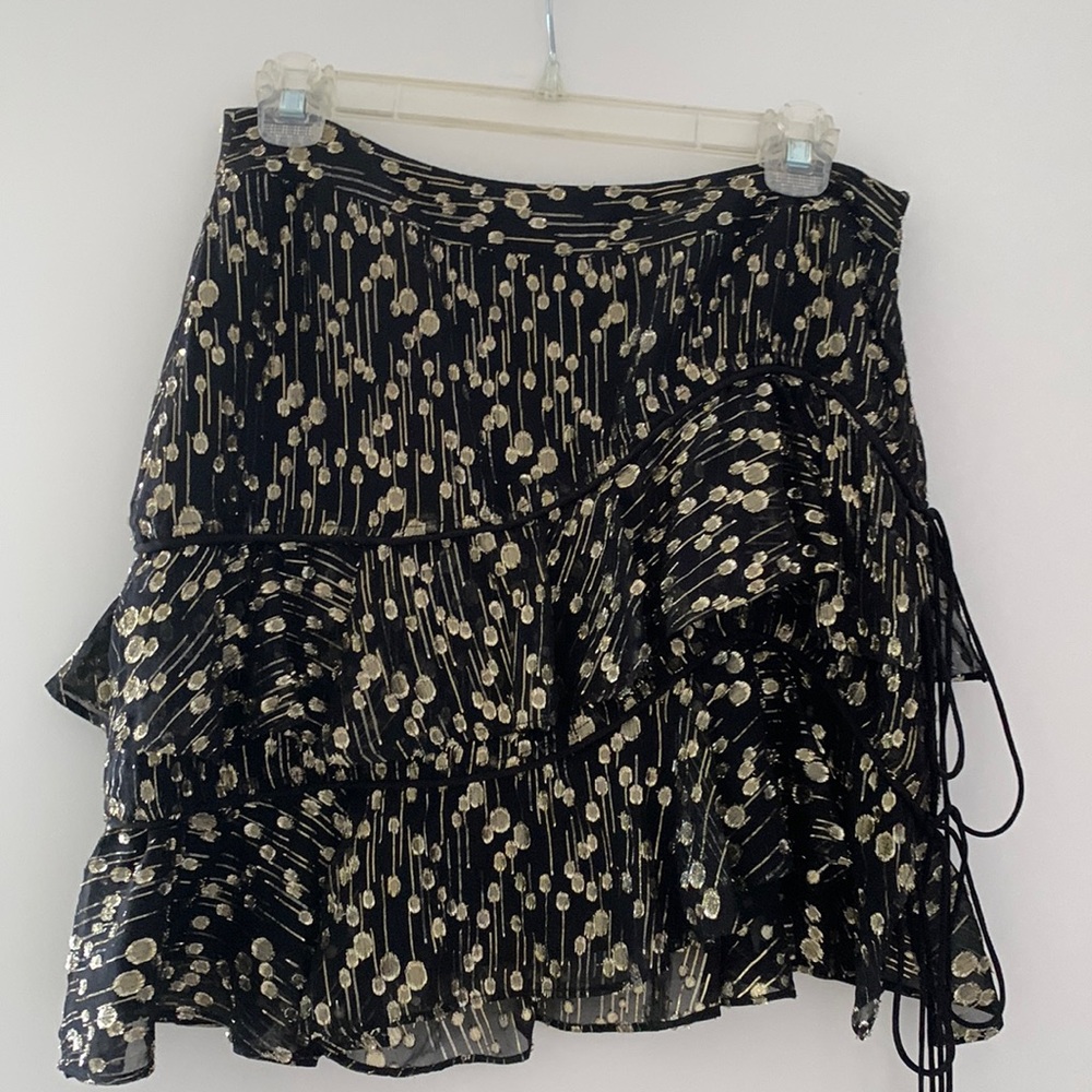 Derek Lam 10 Crosby black & gold mini skirt